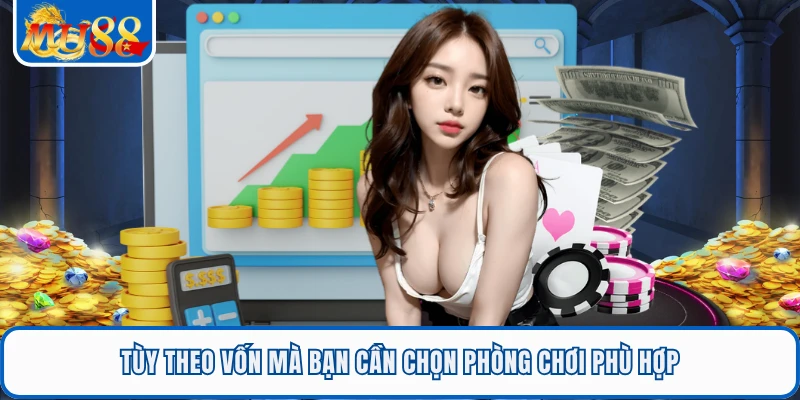 Bài Tấn Online - Trò Chơi Sôi Động Tại Sảnh Game Bài MU88 3 Tùy theo vốn mà bạn cần chọn phòng chơi phù hợp